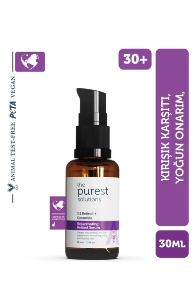 The Purest Solutions %1 Retinol + Ceramide Yaşlanma Karşıtı Yüz Serumu 30 ml