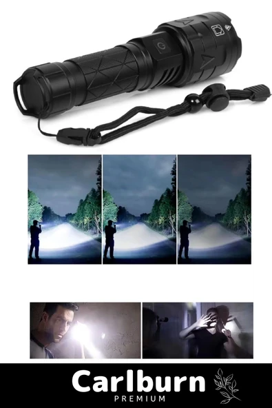 Premium 5 Modlu Gün Işığı Aydınlatma 750 Metre Menzil 8800 mAh 3000 Lümen Süper Güçlü El Feneri - 4