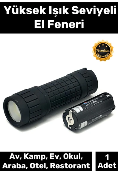 Özel Üretim Tek Modlu 10 Metre Menzilli Beyaz Aydınlatmalı 3 AAA Pille Çalışan SMD Ledli El Feneri