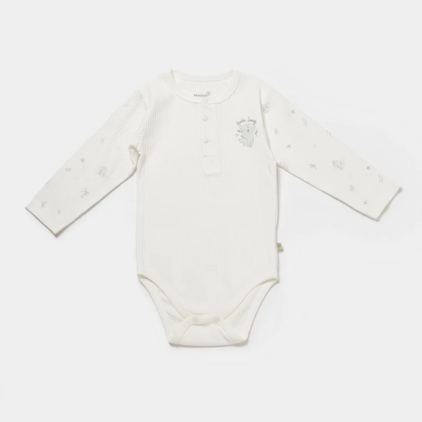 Bibaby Biorganic Koala Jungle Uzun Kol Bebek Body 56973 Gri