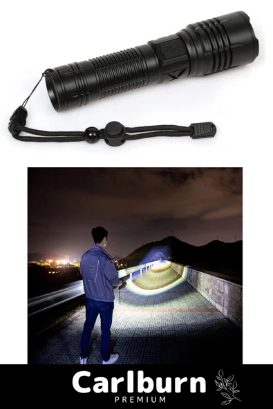 Premium 5 Modlu Gün Işığı 8800 mAh 750 Metre Menzilli Şarjlı Süper Güçlü 3000 Lümen EL Feneri - 2