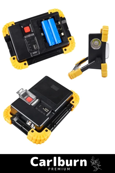 Premium 3 Mod Su Geçirmez 180 Derece Dönebilen 4400 Lityhum Pil 750 Lümen Powerbank Şarjlı Işıldak - 2