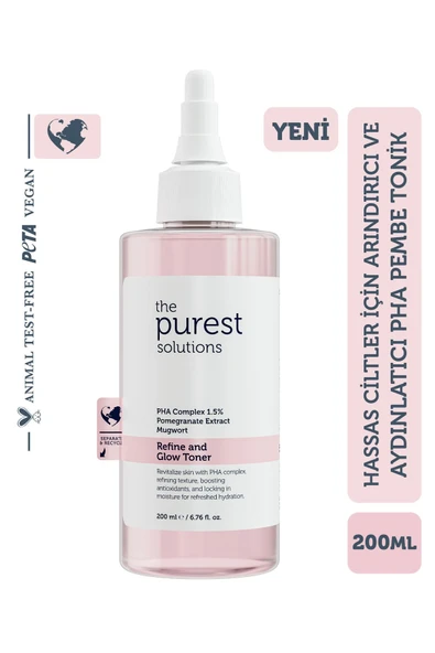 The Purest Solutions Hassas Ciltler İçin Arındırıcı ve Aydınlatıcı PHA Pembe Tonik 200 ml