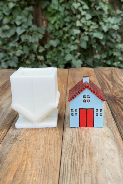 Ev Küçük Tekli Silikon Mum Kalıbı - Resim 5