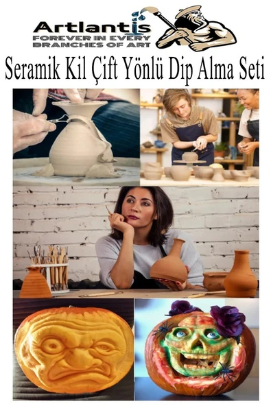 Seramik Kil Çömlek Çift Yönlü Dip Alma Seti 6 Parça 1 Paket Polimer Kil Oyma Seti Ebeşuar Yuvarlak Telli Heykel Balmumu - 6