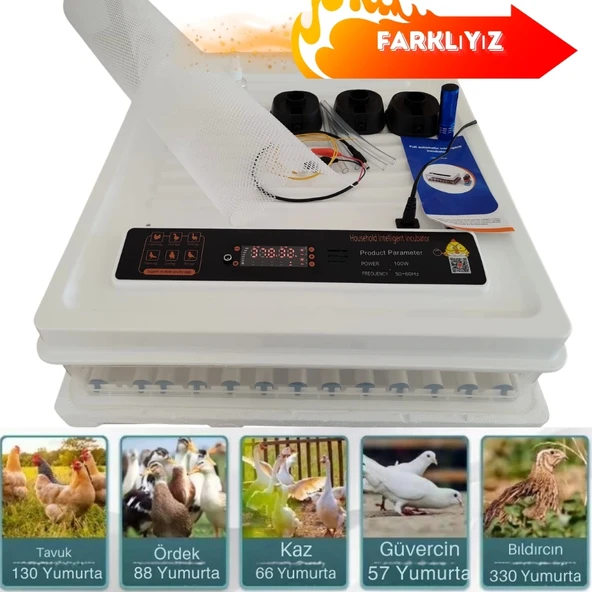 Kaz Kuluçka | 130 Yumurtalık Tam Otomatik Kuluçka Makinesi, 5 Programlı - 2