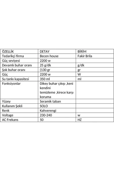 Fakir Brila Buharlı Ütü Kahverengi 2200W - 2