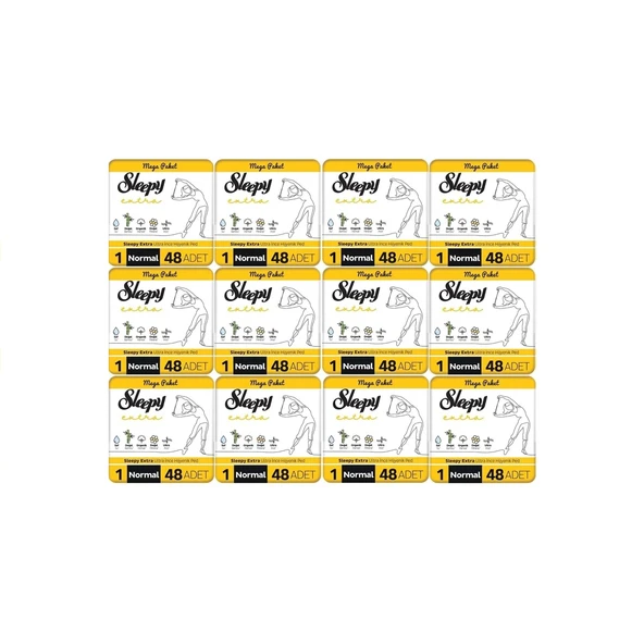 Sleepy Extra Ultra İnce Hijyenik Ped Normal 48 li x 12 Paket