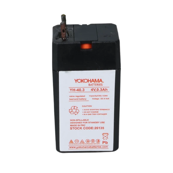 YOKOHAMA YH-40.3 4 VOLT - 0.3 AMPER KURU AKÜ (27X20X48) - 3