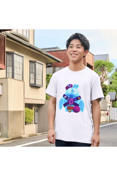 Brawl Stars Squeak Tişört Çocuk Tişört Brawl Stars Squeak Beyaz T-shirt Yetişkin Çocuk - Resim 2