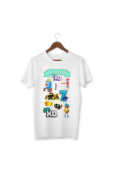 PK XD Tişört Baskılı Çocuk Yetişkin Beyaz T-shirt Unisex Tişört