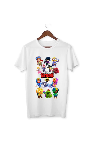 Brawl Stars Çocuk Yetişkin Beyaz T-shirt Unisex Çocuk Tişört