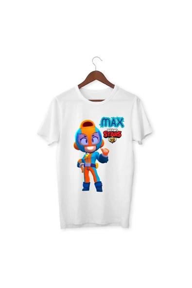 Brawl Stars Max Çocuk Yetişkin Beyaz T-shirt Unisex Çocuk Tişört ürün görseli