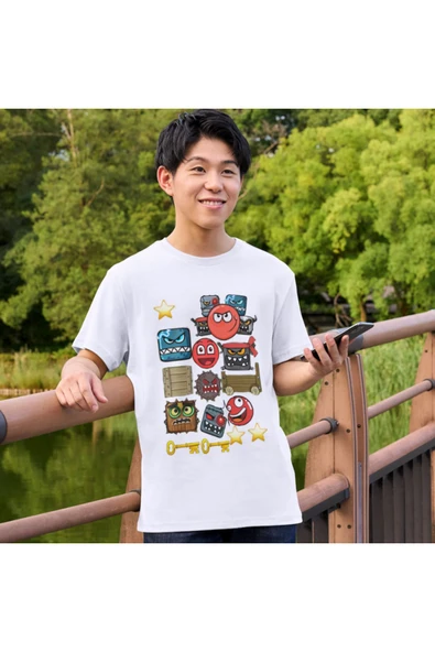 Red Ball Çocuk Tişörtü Red Ball Beyaz T-shirt Yetişkin Çocuk Tişört - 2
