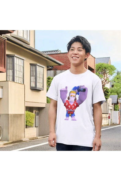 Brawl Stars Frank Tişört Çocuk Tişört Brawl Stars Frank Beyaz T-shirt Yetişkin Çocuk - 2