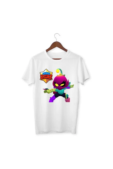 Brawl Stars Lily Tişört Çocuk Yetişkin Beyaz T-shirt Unisex Çocuk Tişört