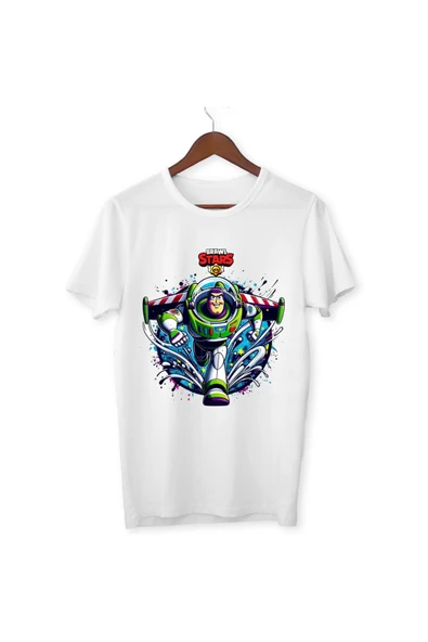 Brawl Stars Buzz Nightyear Tişört Çocuk Tişört Brawl Stars Buzz Nightyear Beyaz T-shirt Yetişkin ürün görseli