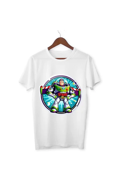 Brawl Stars Buzz Lightyear Tişört Çocuk Tişört Brawl Stars Buzz Lightyear Beyaz T-shirt Yetişkin