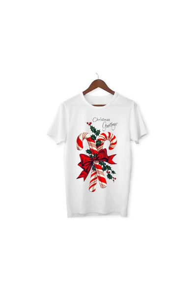 Yeni Yıl Tişört Merry Christmas T-shirt Çocuk Yetişkin Beyaz T-shirt Unisex Çocuk Tişört ürün görseli