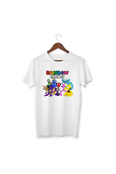 Rainbow Friends Tişört Çocuk Yetişkin Beyaz T-shirt Unisex Çocuk Tişört ürün görseli