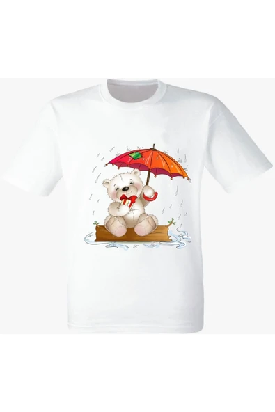 Ayıcıklı Beyaz Tshirt