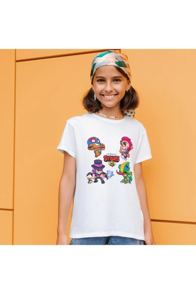 Brawl Stars Bayb Primo Colt Leon Mortis  Çocuk Yetişkin Beyaz T-shirt Unisex Tişört - 2