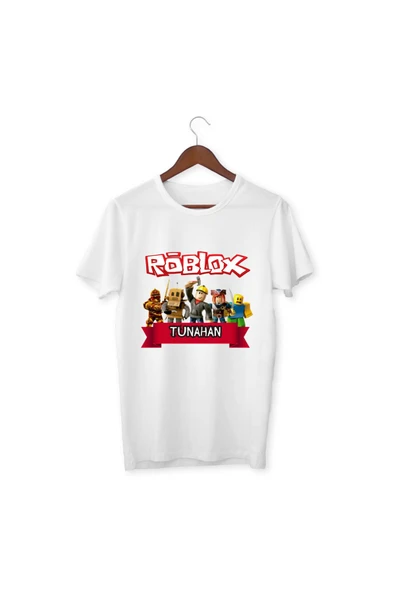 Roblox İsme Özel Tişört Roblox Çocuklar İçin Tişört Beyaz Yetişkin Çocuk ürün görseli
