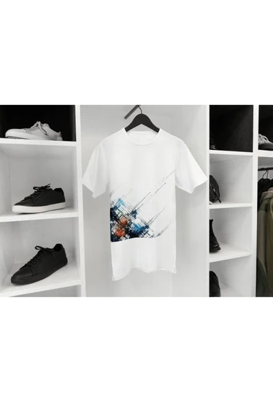Şehir  Silüet Baskılı Bayaz Tişört Yetişkin/Çocuk Beyaz T-shirt - 4