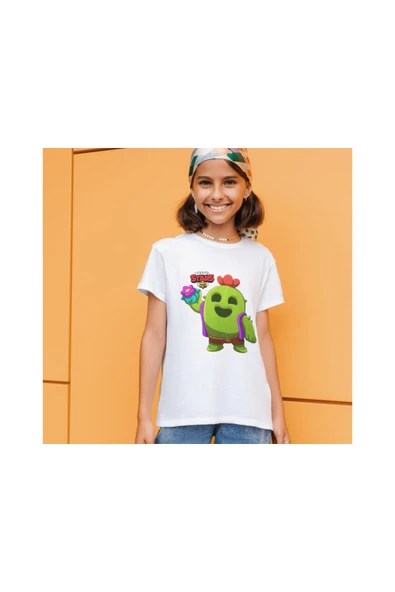 Brawl Stars Spike Tişört Yetişkin Çocuk Unisex Spike T-shirt - 2