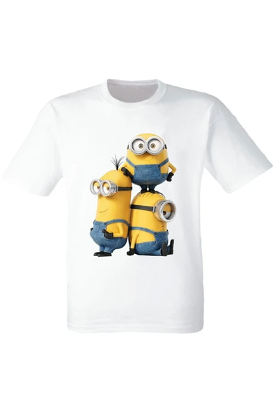 Minyonlar Baskılı Beyaz Tshirt ürün görseli