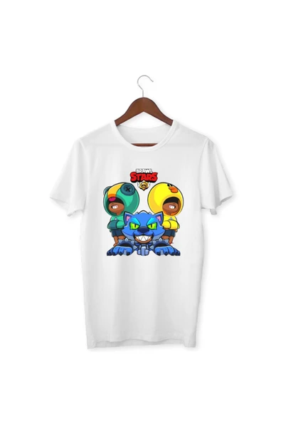 Brawl Stars Leon Çocuk Yetişkin Beyaz T-shirt Unisex Çocuk Tişört - Resim 2