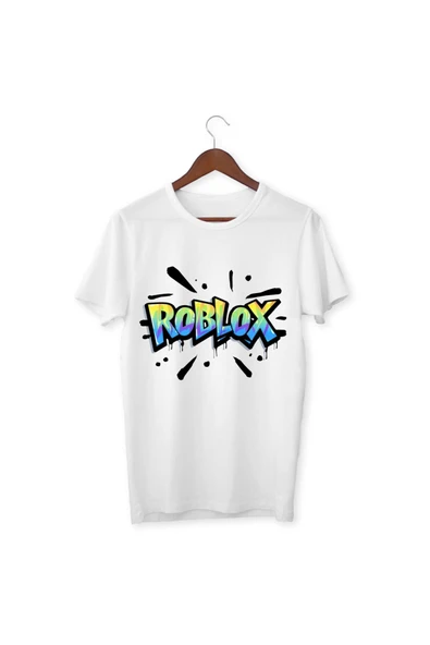 Roblox Tişörtleri Beyaz Unisex T-shirt Roblox Çocuk Yetişkin Tişört