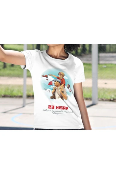 23 Nisan Çocuk Bayramı Baskılı Çocuk Tişört 23 Nisan T-shirt - 2
