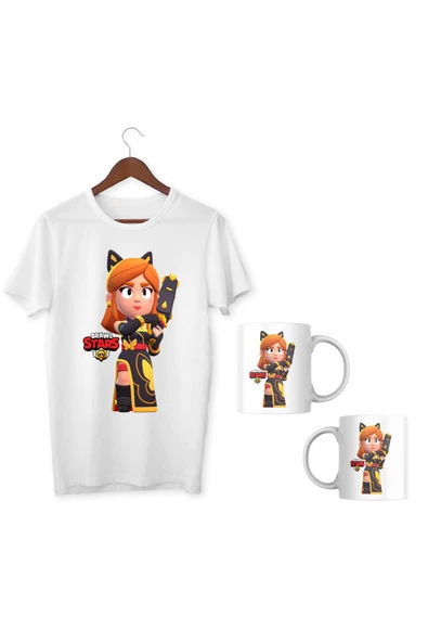 Brawl Stars Piper Kupa Hediyeli Çocuk Yetişkin Beyaz T-shirt Unisex Çocuk Tişört ürün görseli