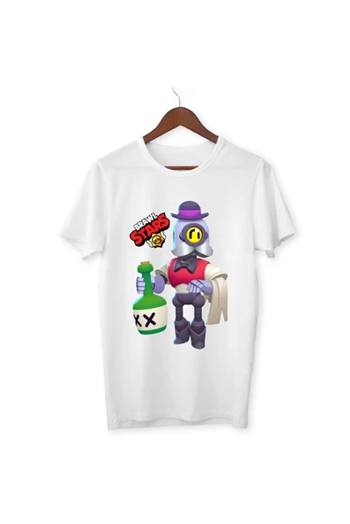 Brawl Stars Barley Tişört Barley Baskılı Çocuk Yetişkin Beyaz Brawl Stars T-shirt Unisex