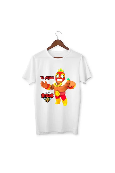 Brawl Stars El Primo Çocuk Yetişkin Beyaz T-shirt Unisex Çocuk Tişört El Primo