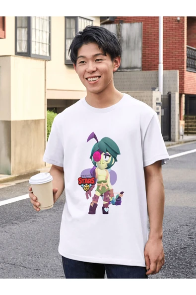 Brawl Stars Angelo Çocuk Yetişkin Beyaz T-shirt Unisex Angelo Tişört - 2