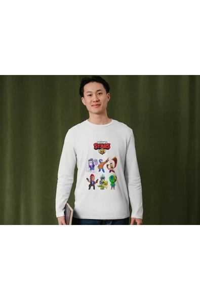 Brawl Stars Uzun Kollu İnce T-shirt Çocuk Yetişkin Brawl Stars Uzun Kollu Tişört - Resim 3