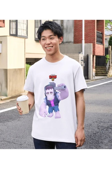 Brawl Stars Frank Çocuk Yetişkin Beyaz T-shirt Unisex Çocuk Tişört - 2