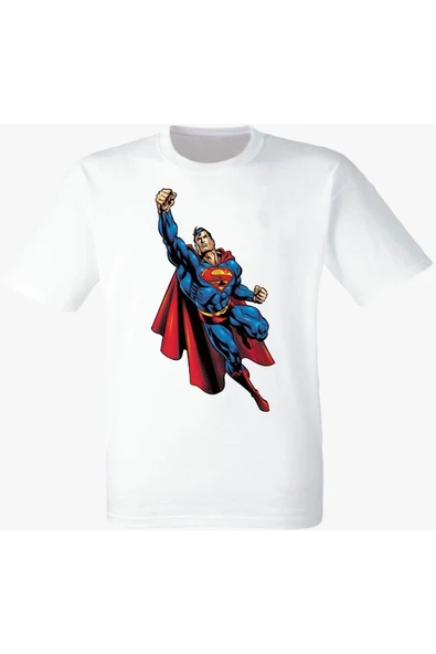 Superman Baskılı Beyaz Tshirt