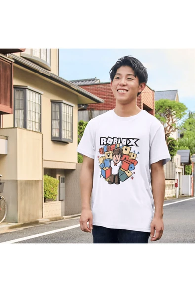 Roblox Çocuk Tişörtü Roblox Beyaz T-shirt Yetikin Çocuk - Resim 2