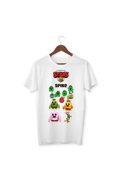Brawl Stars Spike Tişört Çocuk Yetişkin Beyaz T-shirt Unisex Çocuk Tişört ürün görseli