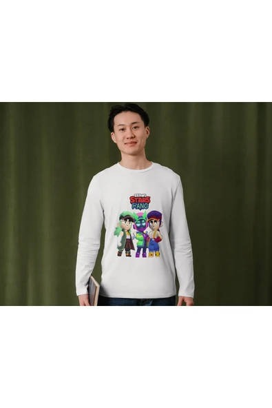 Brawl Stars Fang Uzun Kollu İnce T-shirt Çocuk Yetişkin Brawl Stars Fang Uzun Kollu Tişört - Resim 3