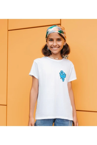 Ateş ve Su Baskılı Çift Tişört Yetişkin Çocuk T-shirt - Resim 2