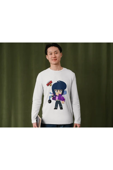 Brawl Stars BibiUzun Kollu İnce T-shirt Çocuk Yetişkin Brawl Stars Bibi Uzun Kollu Tişört - Resim 3