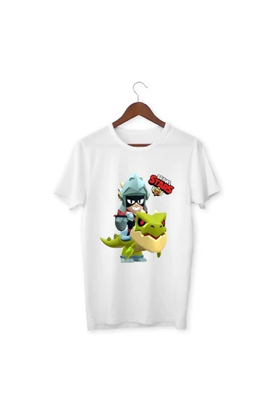 Brawl Stars Draco Çocuk Yetişkin Beyaz T-shirt Unisex Çocuk Tişört - Resim 3