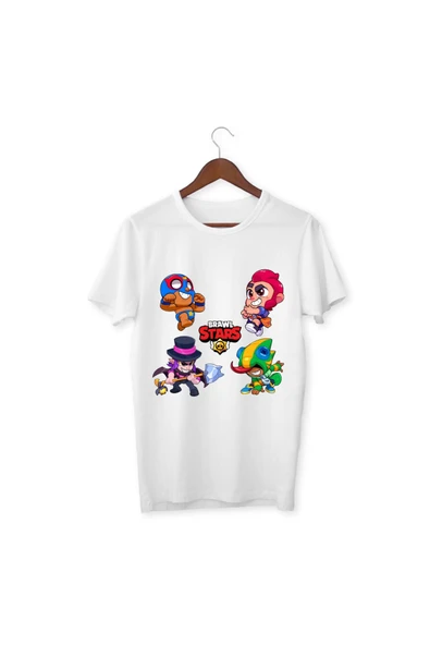 Brawl Stars Bayb Primo Colt Leon Mortis  Çocuk Yetişkin Beyaz T-shirt Unisex Tişört