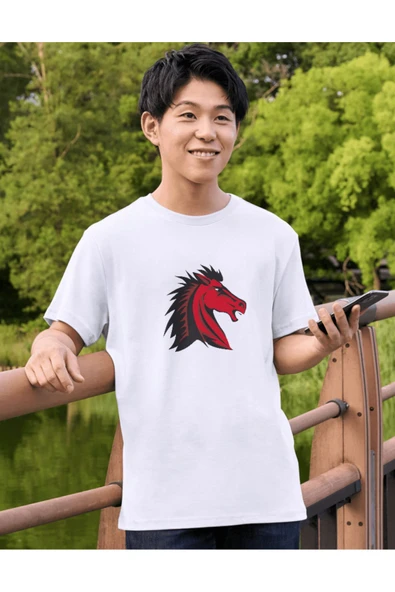 AT  visual  t-shirt , Kırmızı AT görselli 'tişört,  Çoçuk & Yetişkin T-shirt. - Resim 2