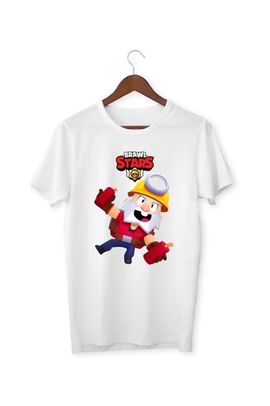 Brawl Stars Dynamike Çocuk Yetişkin Beyaz T-shirt Unisex Çocuk Tişört