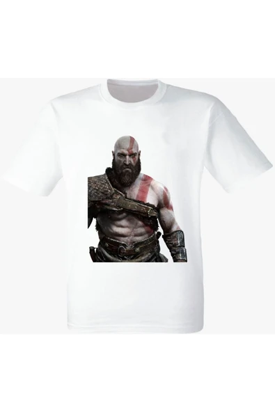 God Of War Baskılı Beyaz Tshirt